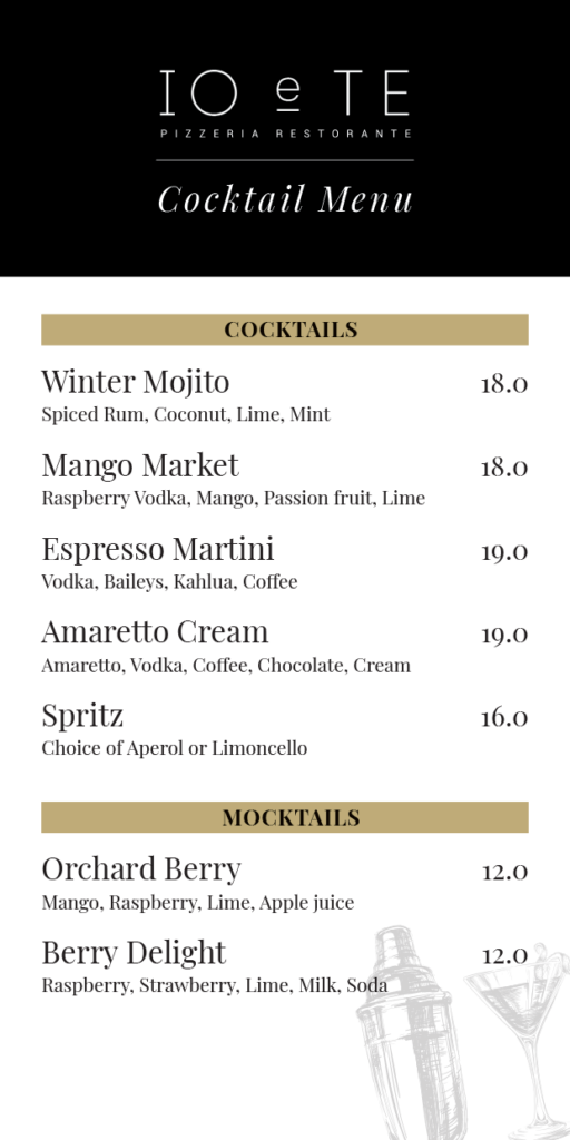 Cocktail Menu 2025